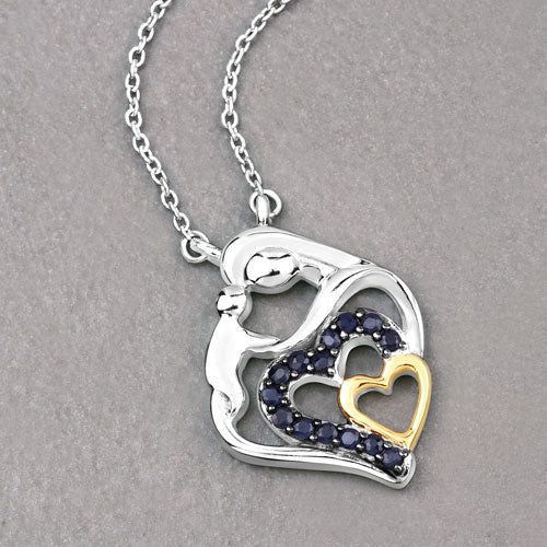 0.28 Carat Genuine Blue Sapphire .925 Sterling Silver Pendant by Bids.com