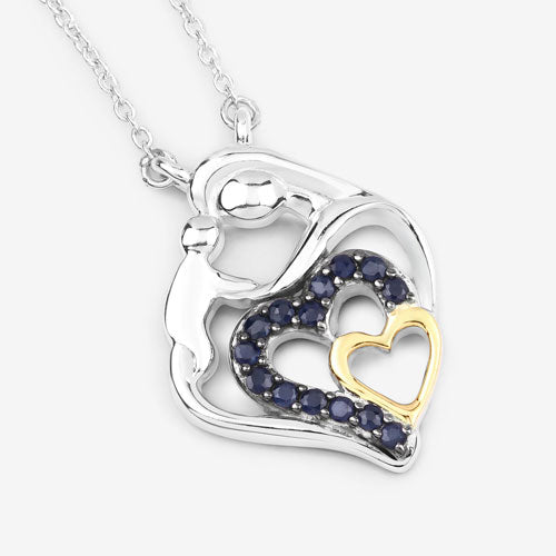 0.28 Carat Genuine Blue Sapphire .925 Sterling Silver Pendant by Bids.com