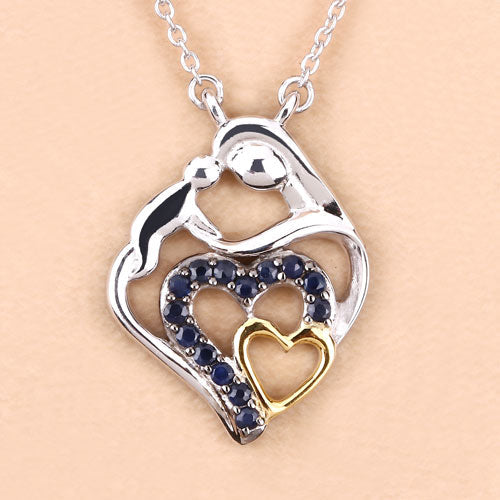 0.28 Carat Genuine Blue Sapphire .925 Sterling Silver Pendant by Bids.com