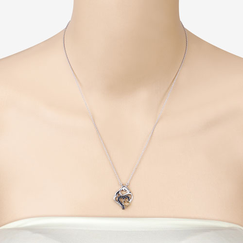 0.28 Carat Genuine Blue Sapphire .925 Sterling Silver Pendant by Bids.com
