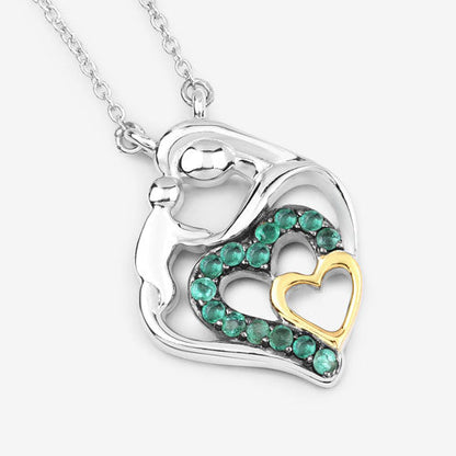 0.24 Carat Genuine Emerald .925 Sterling Silver Pendant by Bids.com