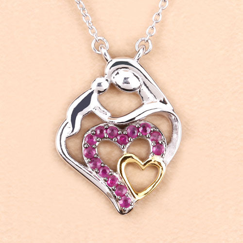 0.28 Carat Genuine Ruby .925 Sterling Silver Pendant by Bids.com