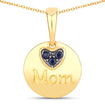 0.20 Carat Genuine Blue Sapphire .925 Sterling Silver Pendant by Bids.com