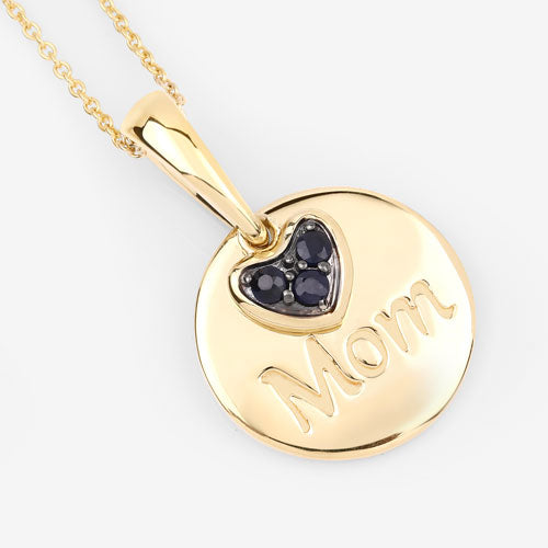 0.20 Carat Genuine Blue Sapphire .925 Sterling Silver Pendant by Bids.com