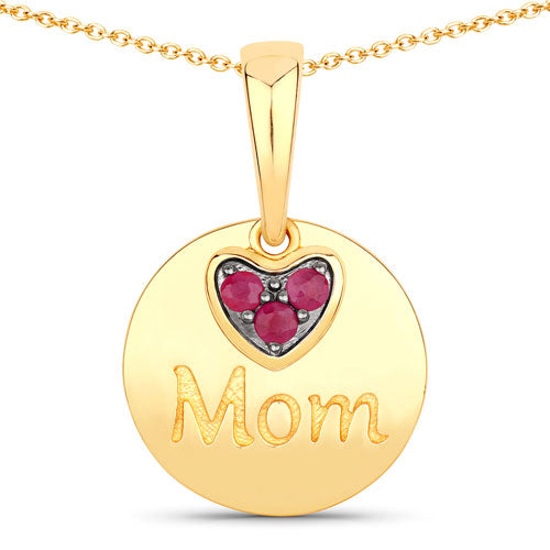 0.20 Carat Genuine Ruby .925 Sterling Silver Pendant by Bids.com
