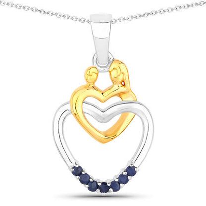 0.14 Carat Genuine Blue Sapphire .925 Sterling Silver Pendant by Bids.com