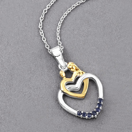 0.14 Carat Genuine Blue Sapphire .925 Sterling Silver Pendant by Bids.com
