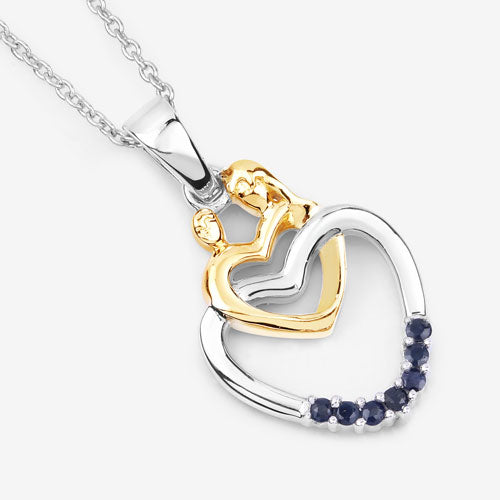 0.14 Carat Genuine Blue Sapphire .925 Sterling Silver Pendant by Bids.com