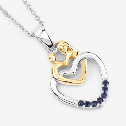 0.14 Carat Genuine Blue Sapphire .925 Sterling Silver Pendant by Bids.com