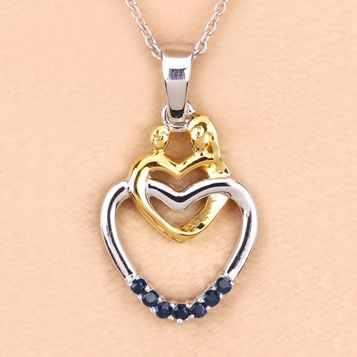 0.14 Carat Genuine Blue Sapphire .925 Sterling Silver Pendant by Bids.com