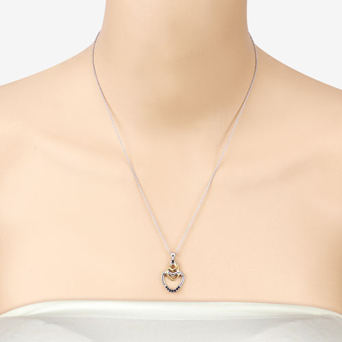 0.14 Carat Genuine Blue Sapphire .925 Sterling Silver Pendant by Bids.com