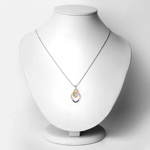0.14 Carat Genuine Blue Sapphire .925 Sterling Silver Pendant by Bids.com