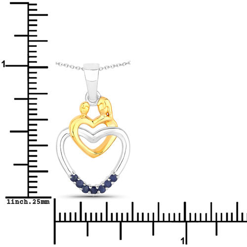 0.14 Carat Genuine Blue Sapphire .925 Sterling Silver Pendant by Bids.com