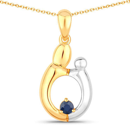 0.19 Carat Genuine Blue Sapphire .925 Sterling Silver Pendant by Bids.com