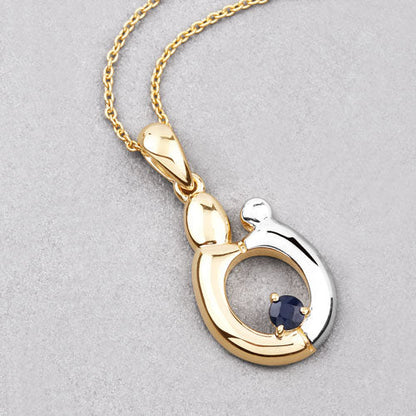 0.19 Carat Genuine Blue Sapphire .925 Sterling Silver Pendant by Bids.com