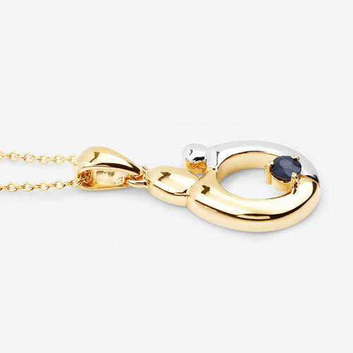 0.19 Carat Genuine Blue Sapphire .925 Sterling Silver Pendant by Bids.com