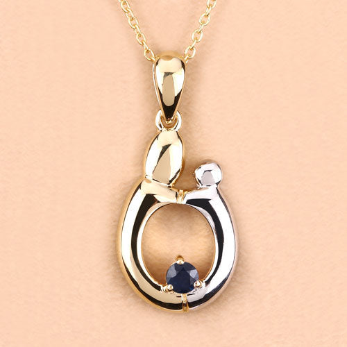 0.19 Carat Genuine Blue Sapphire .925 Sterling Silver Pendant by Bids.com