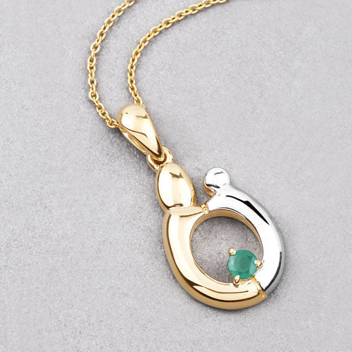0.17 Carat Genuine Emerald .925 Sterling Silver Pendant by Bids.com