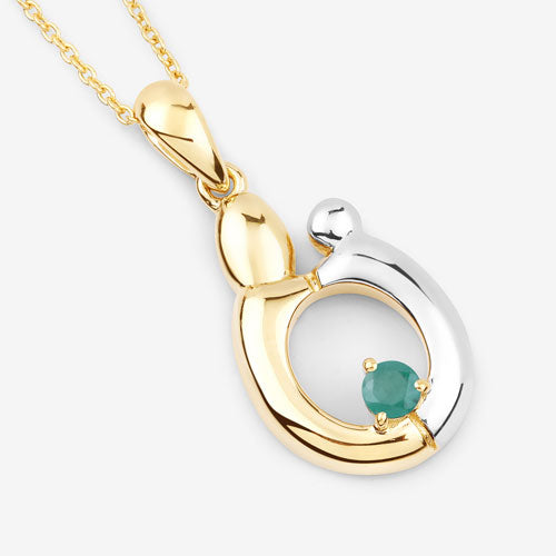 0.17 Carat Genuine Emerald .925 Sterling Silver Pendant by Bids.com
