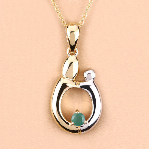 0.17 Carat Genuine Emerald .925 Sterling Silver Pendant by Bids.com