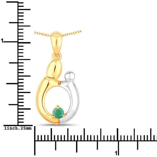 0.17 Carat Genuine Emerald .925 Sterling Silver Pendant by Bids.com