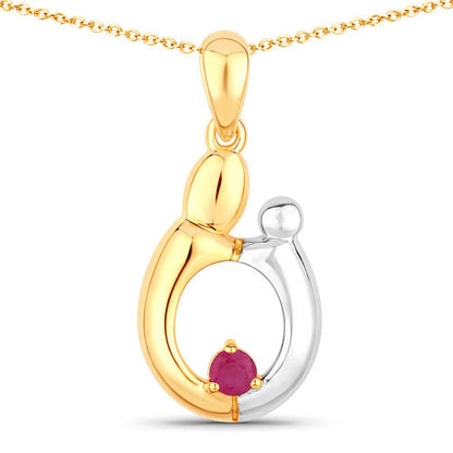 0.20 Carat Genuine Ruby .925 Sterling Silver Pendant by Bids.com