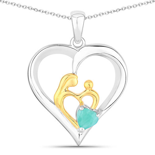 0.45 Carat Genuine Emerald .925 Sterling Silver Pendant by Bids.com