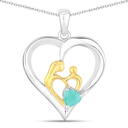 0.45 Carat Genuine Emerald .925 Sterling Silver Pendant by Bids.com