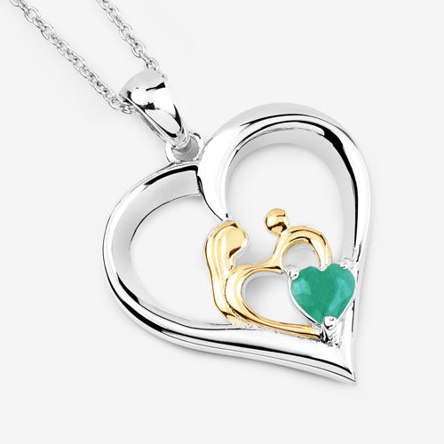 0.45 Carat Genuine Emerald .925 Sterling Silver Pendant by Bids.com