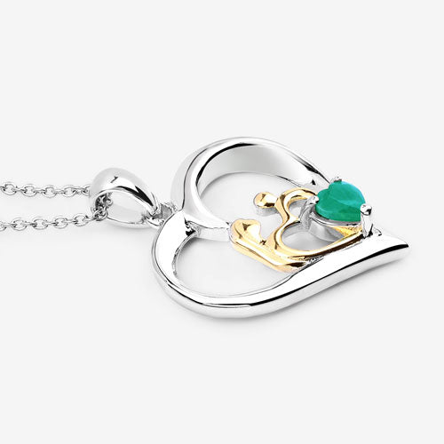 0.45 Carat Genuine Emerald .925 Sterling Silver Pendant by Bids.com