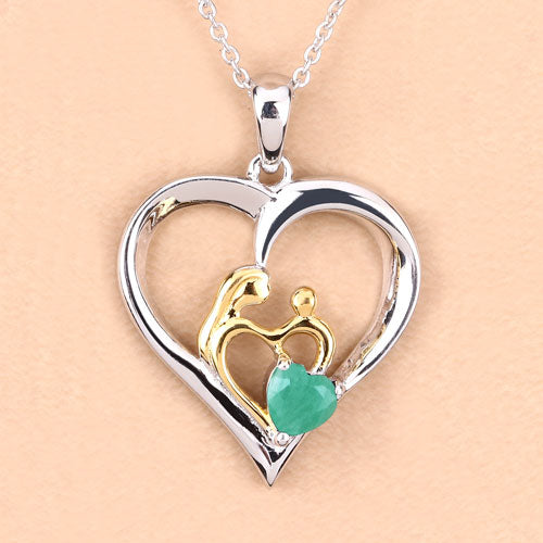 0.45 Carat Genuine Emerald .925 Sterling Silver Pendant by Bids.com