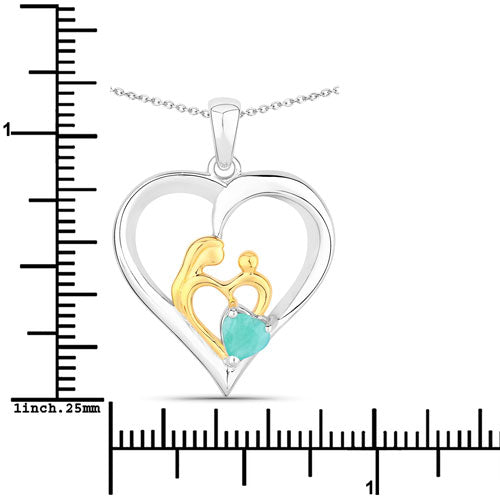 0.45 Carat Genuine Emerald .925 Sterling Silver Pendant by Bids.com
