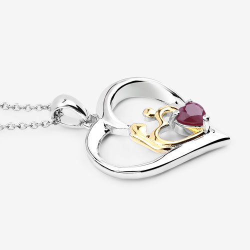 0.50 Carat Genuine Ruby .925 Sterling Silver Pendant by Bids.com