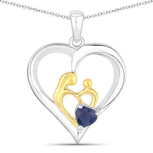 0.50 Carat Genuine Blue Sapphire .925 Sterling Silver Pendant by Bids.com