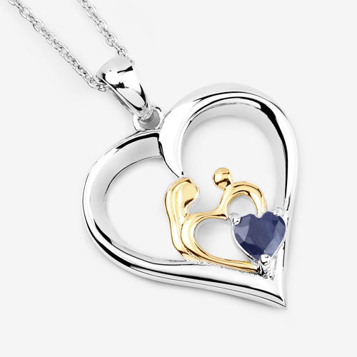 0.50 Carat Genuine Blue Sapphire .925 Sterling Silver Pendant by Bids.com