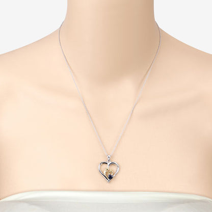 0.50 Carat Genuine Blue Sapphire .925 Sterling Silver Pendant by Bids.com