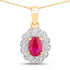 0.95 Carat Genuine Ruby and White Diamond 10K Yellow Gold Pendant by Bids.com