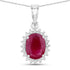 1.60 Carat Genuine Ruby and White Diamond 10K White Gold Pendant  DestGlow