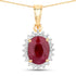 1.60 Carat Genuine Ruby and White Diamond 10K Yellow Gold Pendant by Bids.com