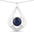 1.24 Carat Genuine Blue Sapphire and White Diamond 10K White Gold Pendant by Bids.com