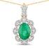 0.79 Carat Genuine Zambian Emerald and White Diamond 10K Yellow Gold Pendant by Bids.com