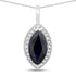 2.29 Carat Genuine Blue Sapphire and White Diamond 10K White Gold Pendant by Bids.com