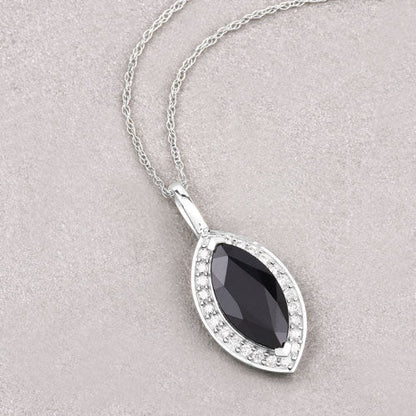 2.29 Carat Genuine Blue Sapphire and White Diamond 10K White Gold Pendant by Bids.com