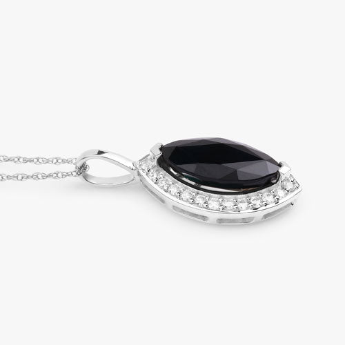 2.29 Carat Genuine Blue Sapphire and White Diamond 10K White Gold Pendant by Bids.com