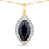 2.29 Carat Genuine Blue Sapphire and White Diamond 10K Yellow Gold Pendant by Bids.com