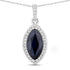 2.27 Carat Genuine Blue Sapphire and White Diamond 10K White Gold Pendant by Bids.com