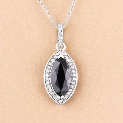 2.27 Carat Genuine Blue Sapphire and White Diamond 10K White Gold Pendant by Bids.com