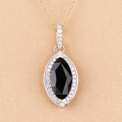 2.27 Carat Genuine Blue Sapphire and White Diamond 10K Yellow Gold Pendant by Bids.com