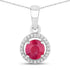 0.62 Carat Genuine Ruby and White Diamond 14K White Gold Pendant by Bids.com