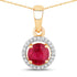 0.62 Carat Genuine Ruby and White Diamond 14K Yellow Gold Pendant by Bids.com